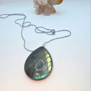 Labradorite Tear Drop Necklace